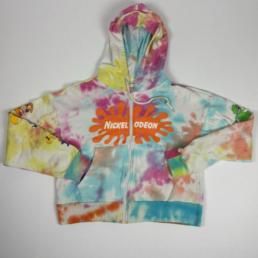 Women's Nickeloden Tie-Dye Zip-up Hoodie Jacket - XS